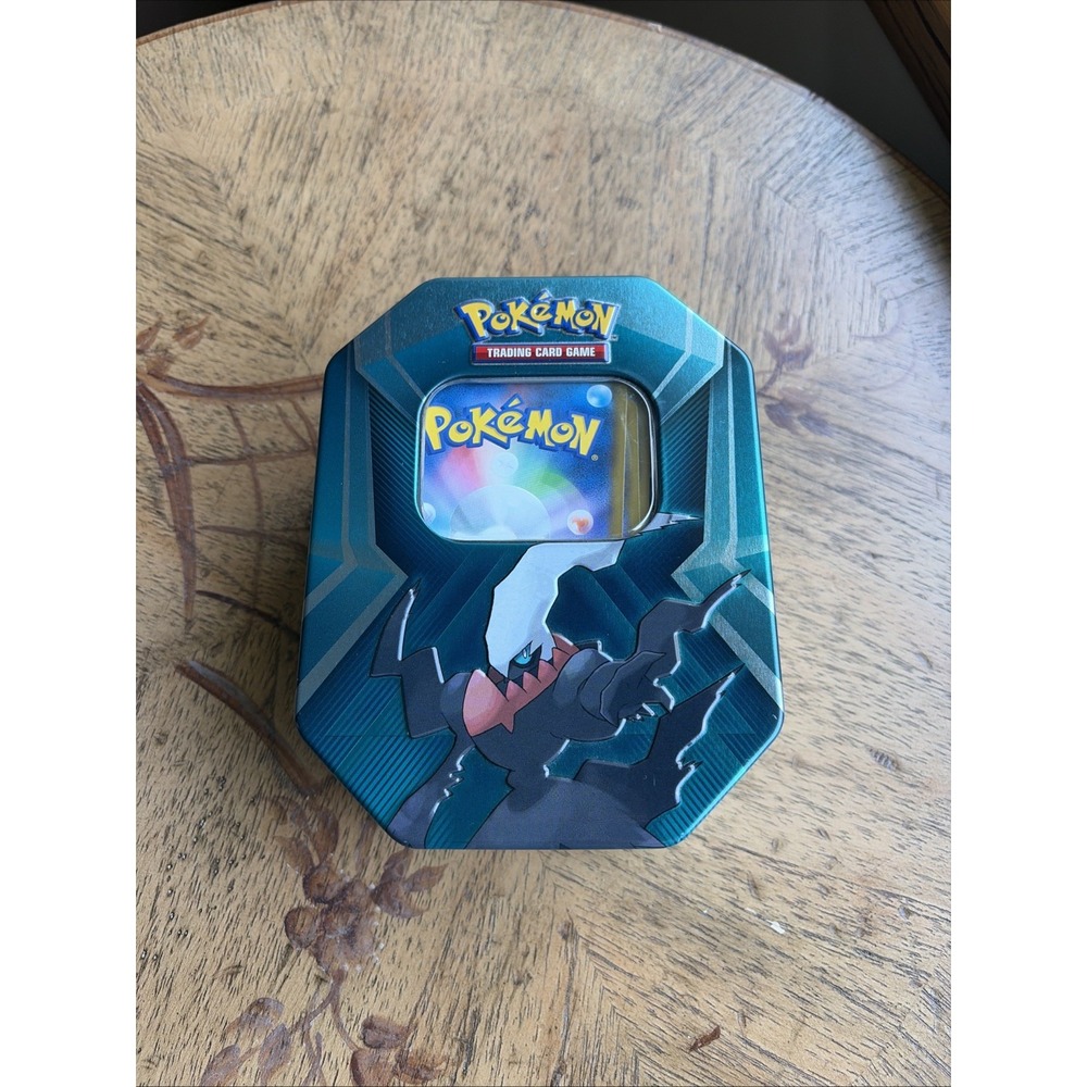 Pokemon Darkrai Tin Mystery Box with Various Pokemon TCG Cards Green Collectible